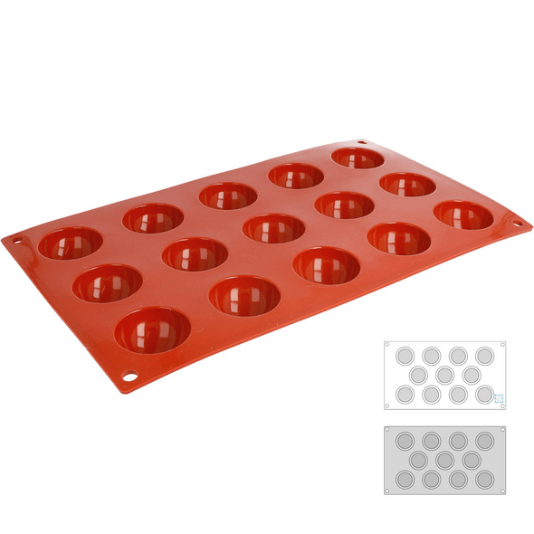 Silicone Mold with Red Half Spheres